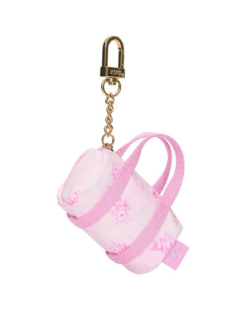 New PINK LoveShackFancy Mini Tote Bag Charm Duffle Keychain Coin Purse Floral - Picture 2 of 3